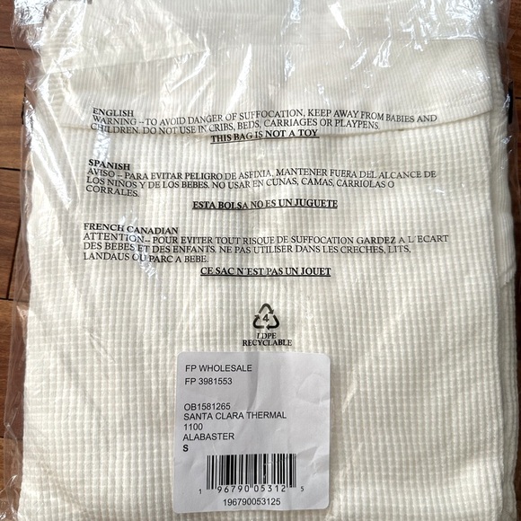 Free People Santa Clara Thermal Alabaster - New with Tags - ACCEPTING OFFERS - Picture 10 of 13